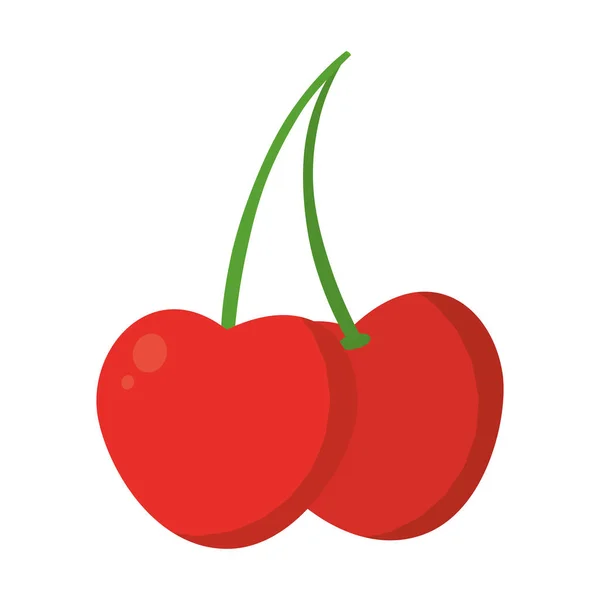 Délicieux Cerises Bio Fruit Nutrition Vecteur Illustration — Image vectorielle