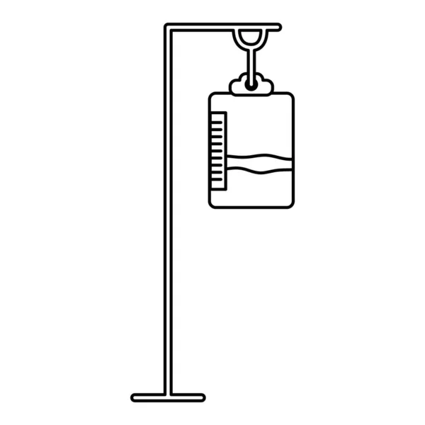 Γραμμή Τσάντα Αιμοδοσία Εικονογράφηση Διάνυσμα Εξοπλισμός Μετάγγισης — Διανυσματικό Αρχείο