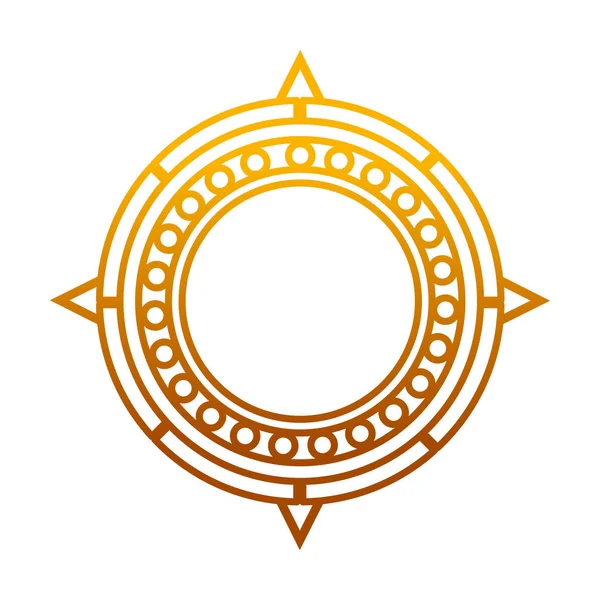 Degradované Linie Slunce Aztécké Kultury Tradiční Symbol Vektorové Ilustrace — Stockový vektor