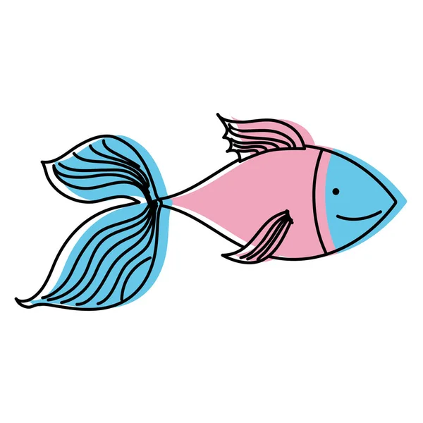 Deniz Vektör Çizim Rengi Doğa Balık Hayvan Taşındı — Stok Vektör