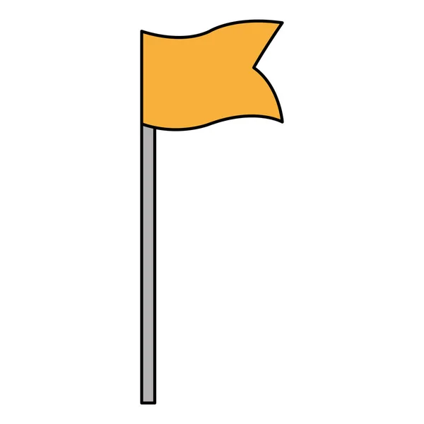 Farbe Golf Sport Flagge Zeichen Loch Vektor Illustration — Stockvektor