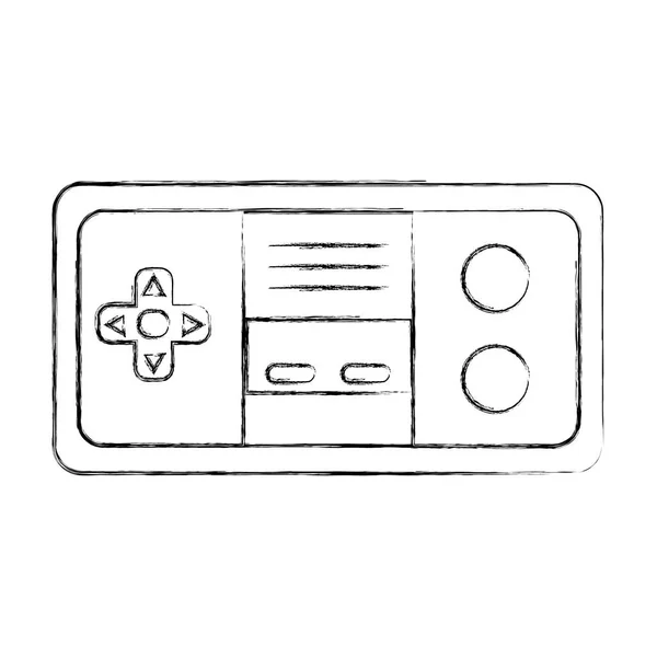 Grunge Elektronische Videogame Console Technologie Spelen Vectorillustratie — Stockvector