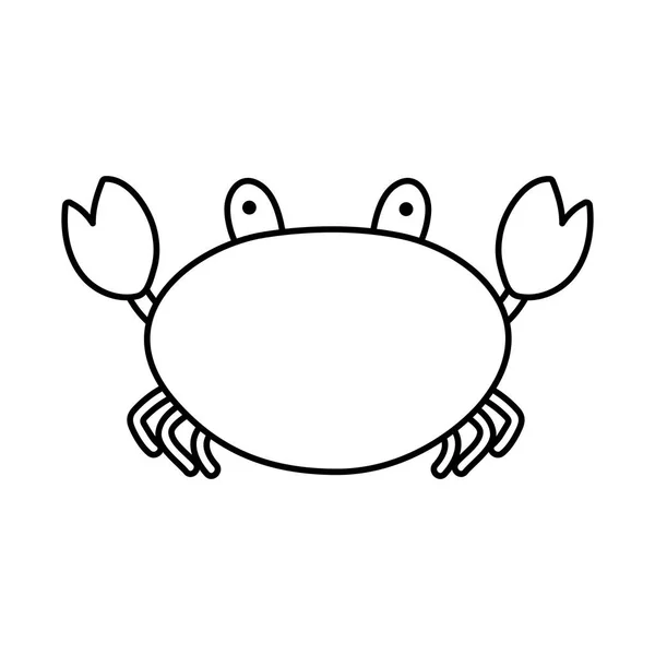 Linie Natur Krabbe Tropisches Tier Des Meeresvektors Illustration — Stockvektor