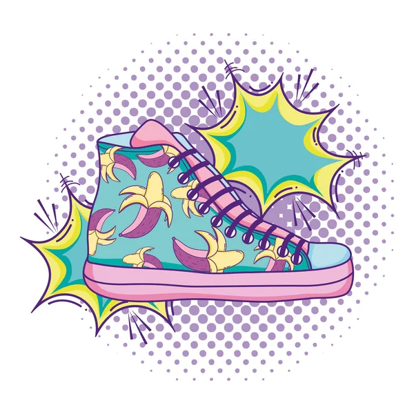 运动鞋鞋与时尚流行艺术矢量插图 — 图库矢量图片