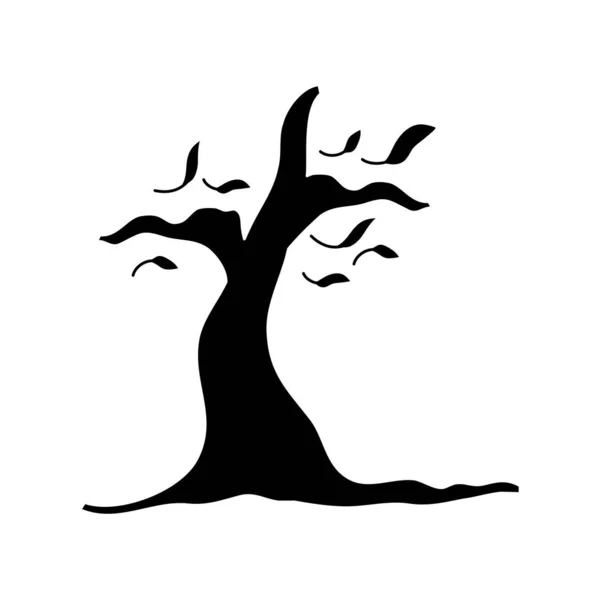 Silueta Příroda Listy Strom Podzim Sezóny Vektorové Ilustrace — Stockový vektor