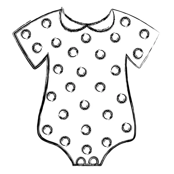Grunge Mode Babykleding Kind Één Stuk Vector Illustratie — Stockvector