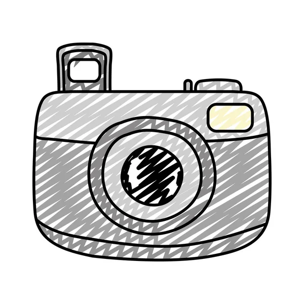 Doodle Digitális Fényképezőgép Professzionális Technológia Vektoros Illusztráció — Stock Vector