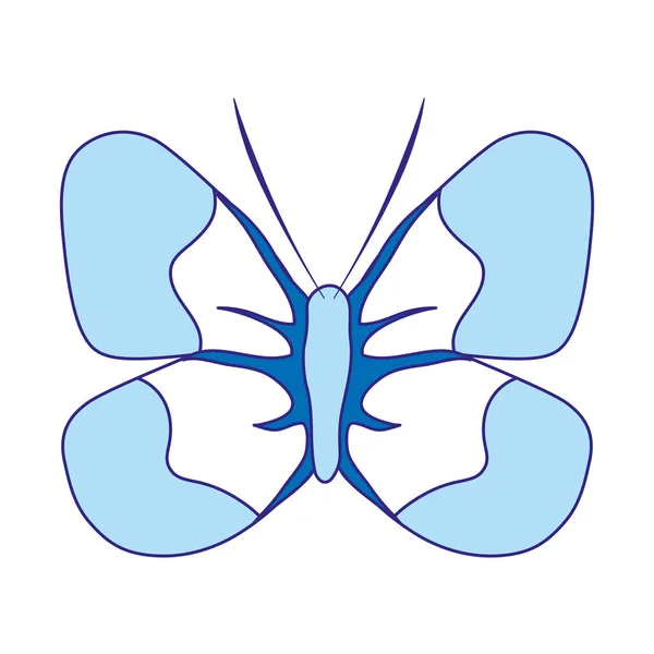 Duo Farbe Schönheit Schmetterling Insekt Mit Flügeln Stil Vektor Illustration — Stockvektor