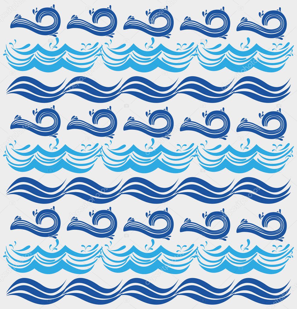 natural ocean waves background design vector illustration
