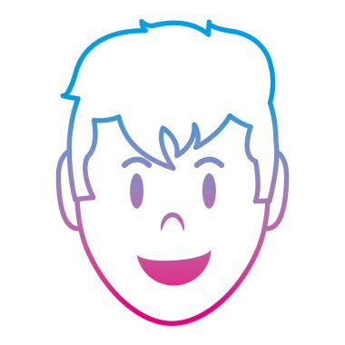 satır mutlu adam başı yüz ifadesi vektör çizim ile bozulmuş