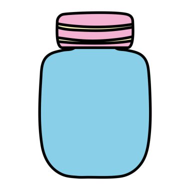 renk sevimli temiz şişe cam nesne vektör çizim