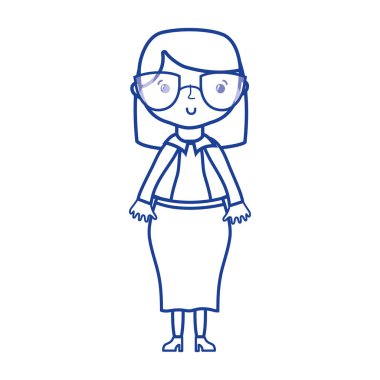 siluet ve kadın ile saç modeli şık giysileriyle tasarlamak vektör