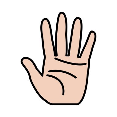 Dur jest el işareti ifade vektör çizim renk