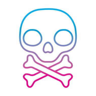 tehlike kafatası uyarı ölüm sembolü. Vektör çizim