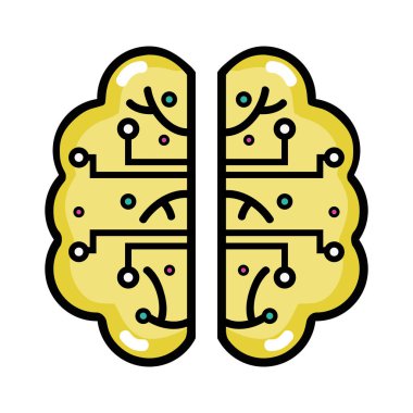 beyin devreleri dijital yapay zekası vektör çizim ile