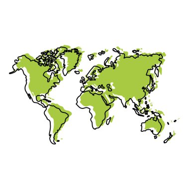 renk Genel Coğrafya harita kıta dünya vektör çizim ile taşındı