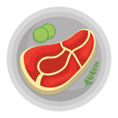 fileto mead gıda plaka vektör çizim içinde salatalık ile