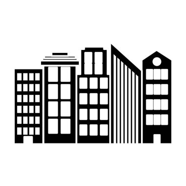 kentsel binalar simgesi. Vektör çizim