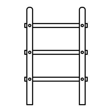 satır ahşap merdiven tırmanmak inşaat nesne vektör çizim