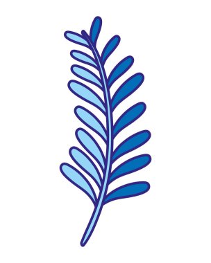 tropikal doğa bitki vektör çizim Duo renk palmiye yaprakları