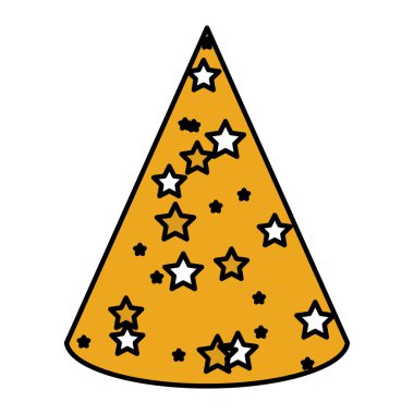 renk parti şapka nesne yıldız dekorasyon vektör çizim ile