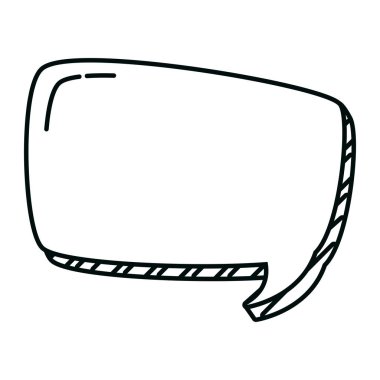 çizgi kare sohbet kabarcık Not iletisi vektör çizim