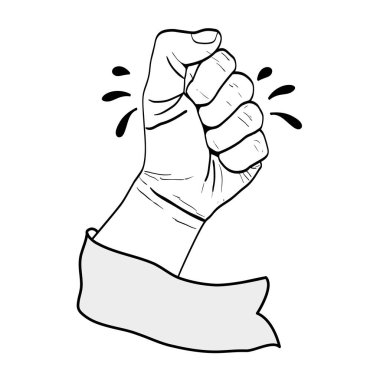 satır kişi el oppose protesto şerit vektör çizim ile