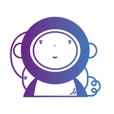 çizgi çocuk astronot tekniği kask vektör çizim ile