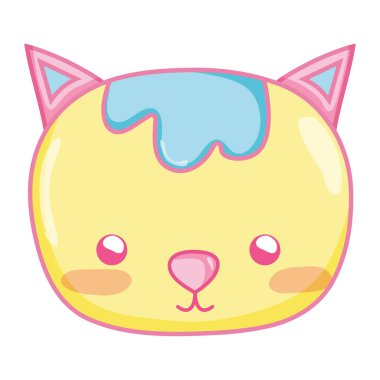 şirin kedi baş hayvan vektör çizim evde beslenen hayvan