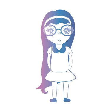 satır kızla gözlük ve giysi tasarlamak vektör