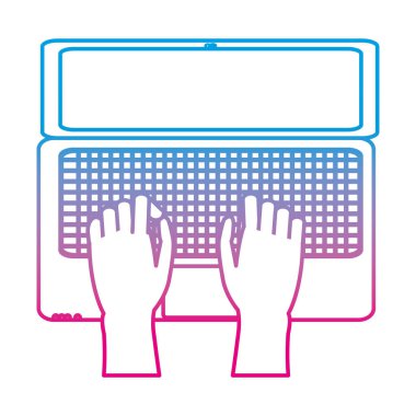 satır el elektronik ekran dizüstü bilgisayar teknoloji vektör çizim ile bozulmuş