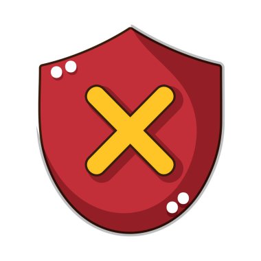 kötü kalkan güvenlik koruma işareti. vektör çizim