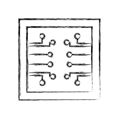 Grunge Çerçeve devreler ağı yapay teknoloji vektör çizim için