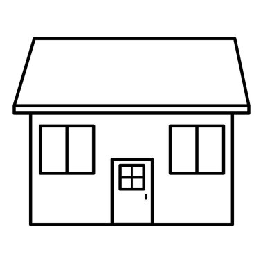 satır güzel mimari ev çatı ve windows vektör çizim ile