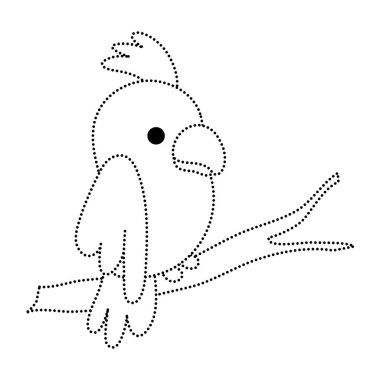 noktalı şekil güzellik papağan kuş hayvan şube vektör çizim