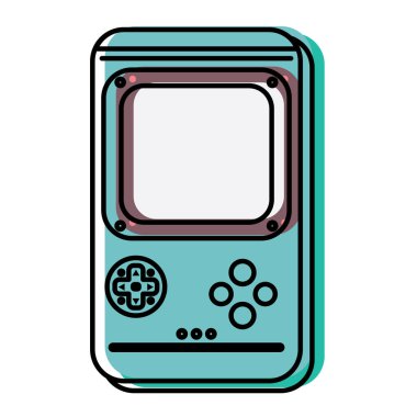 çizgi elektronik tetris avuçiçi oyun konsolu. vektör çizim