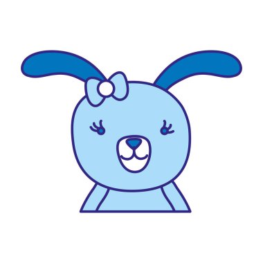 Duo renkli karikatür tavşan erkek şerit yay vektör çizim ile