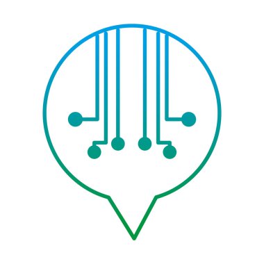 satır sohbet kabarcık devreleri dijital bilgi vektör çizim ile bozulmuş