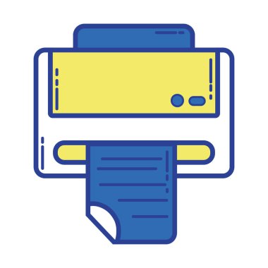 Yazıcı makine teknolojisi ile iş belge vektör çizim