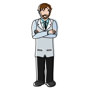 renk adam doktor yüzü ile taşındı ve tasarlamak vektör ayı