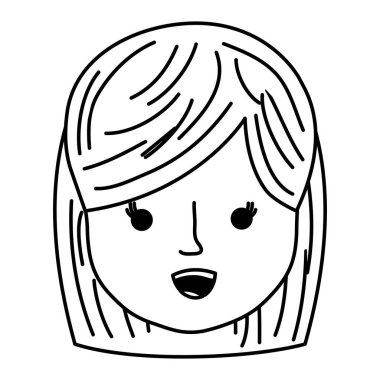 satır profil kadın başına sosyal Kullanıcı vektör çizim