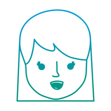 bozulmuş satır kadın baş saç ve yüz ifade vektör çizim ile