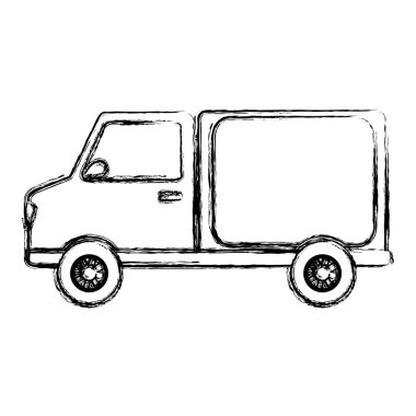 Grunge gövde tranport teslim araç hizmeti vektör çizim