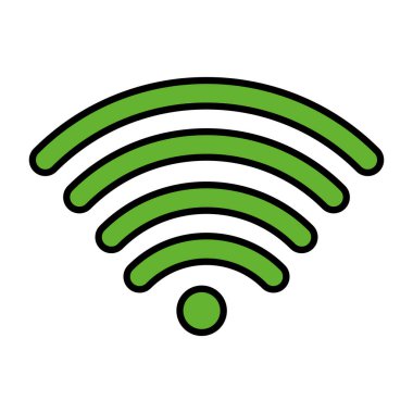 renk dijital wifi mobil bağlantı sinyali vektör çizim