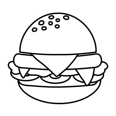 satır lezzetli hamburger sağlıksız fastfood kalori vektör çizim ile