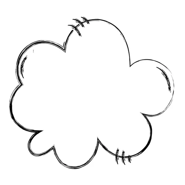 Grunge Natuur Fluffly Wolk Weer Lucht Vectorillustratie — Stockvector