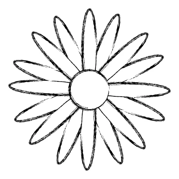 Гранж Красивый Цветок Природы Лепестками Дизайн Векторной Иллюстрации — стоковый вектор