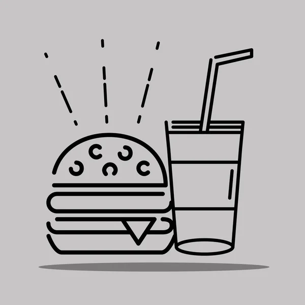 Humburger Und Limonade Symbole Zeichen Dekoration Vektor Illustration — Stockvektor