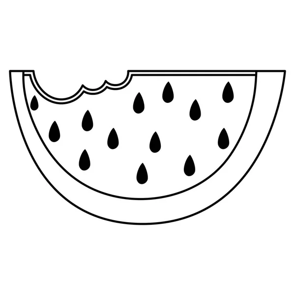 Línea Orgánica Sandía Deliciosa Fruta Nutrición Vector Ilustración — Archivo Imágenes Vectoriales