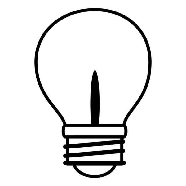 Ligne Ampoule Énergie Électrique Objet Vecteur Illustration — Image vectorielle